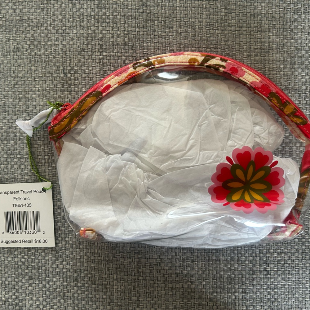 NWT Vera Bradley Transparent Travel Pouch in Folkloric